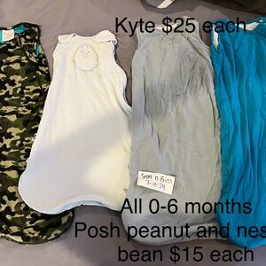 Kyte, nested bean and posh peanut sleep sacks
